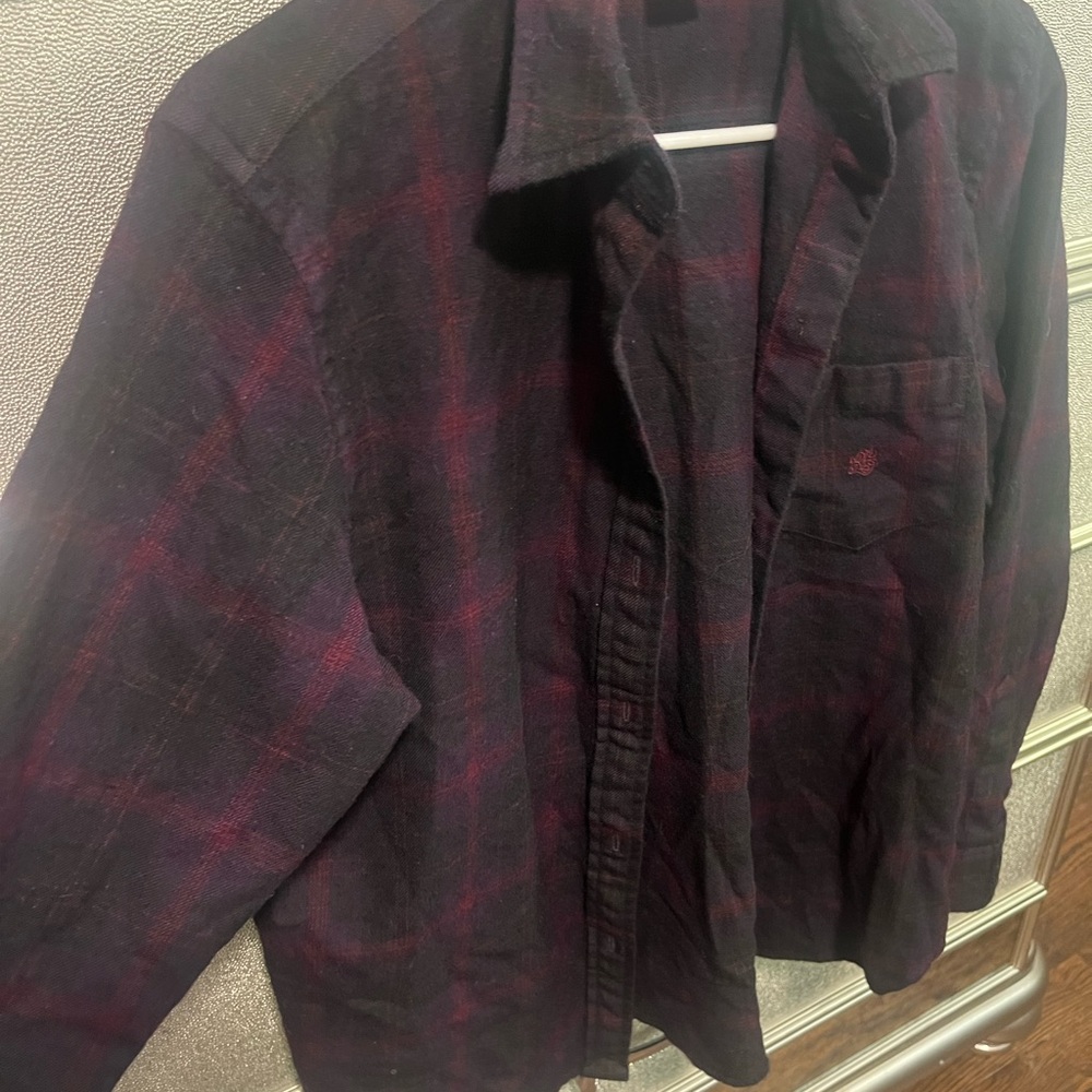 Ralph Lauren Plaid Wool Flannel Shirt in Black and Red